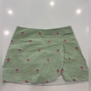 Lilly Pulitzer Green and Pink Seersucker SKORT in Size 10